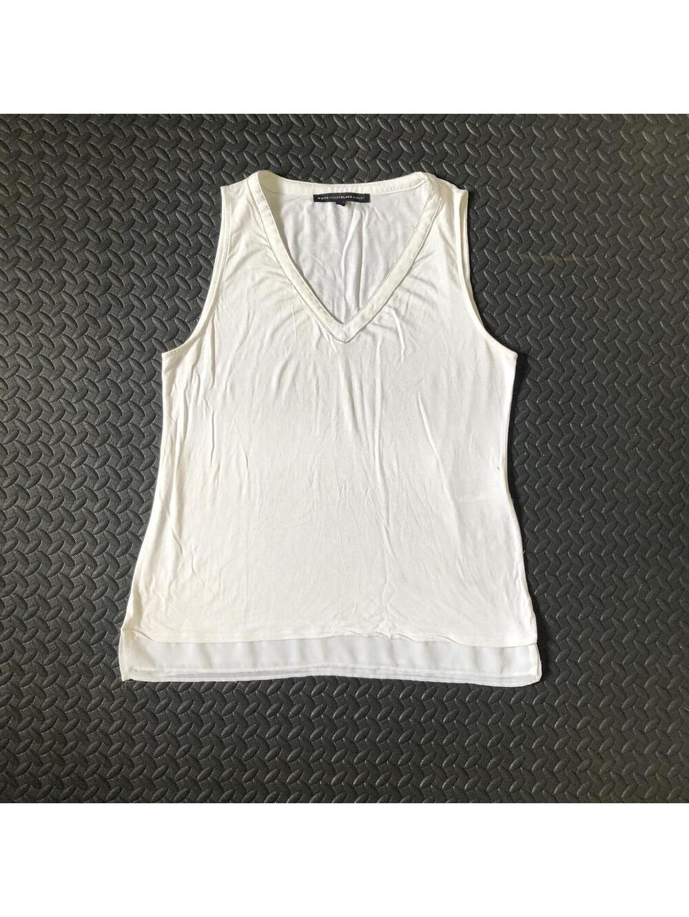 White House Black Market Sleeveless V-Neck Top Size S